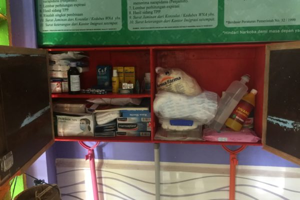 The first aid cabinet, thanks to Cathy Bolwell